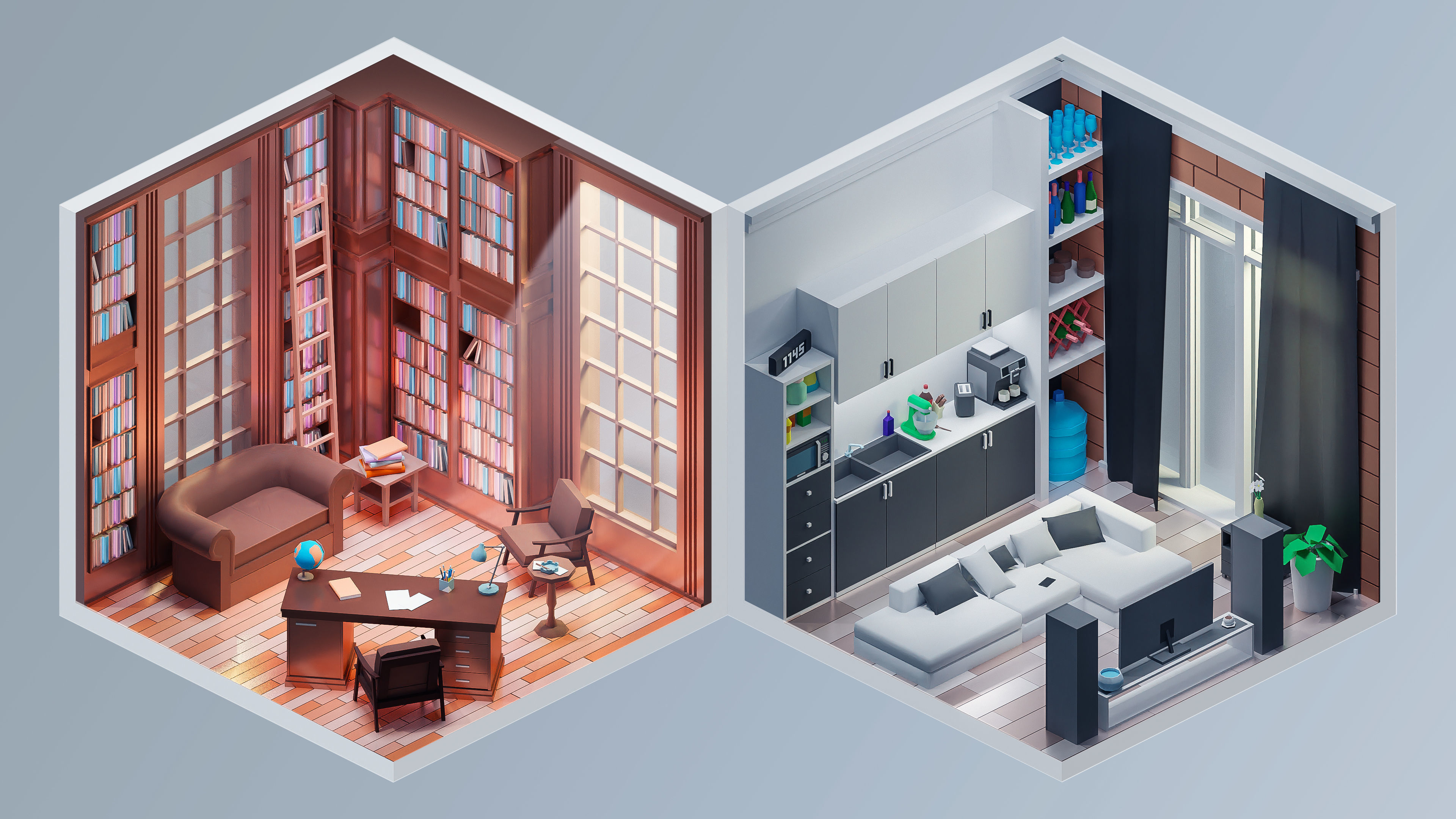 Interior Low-poly 3D model_8