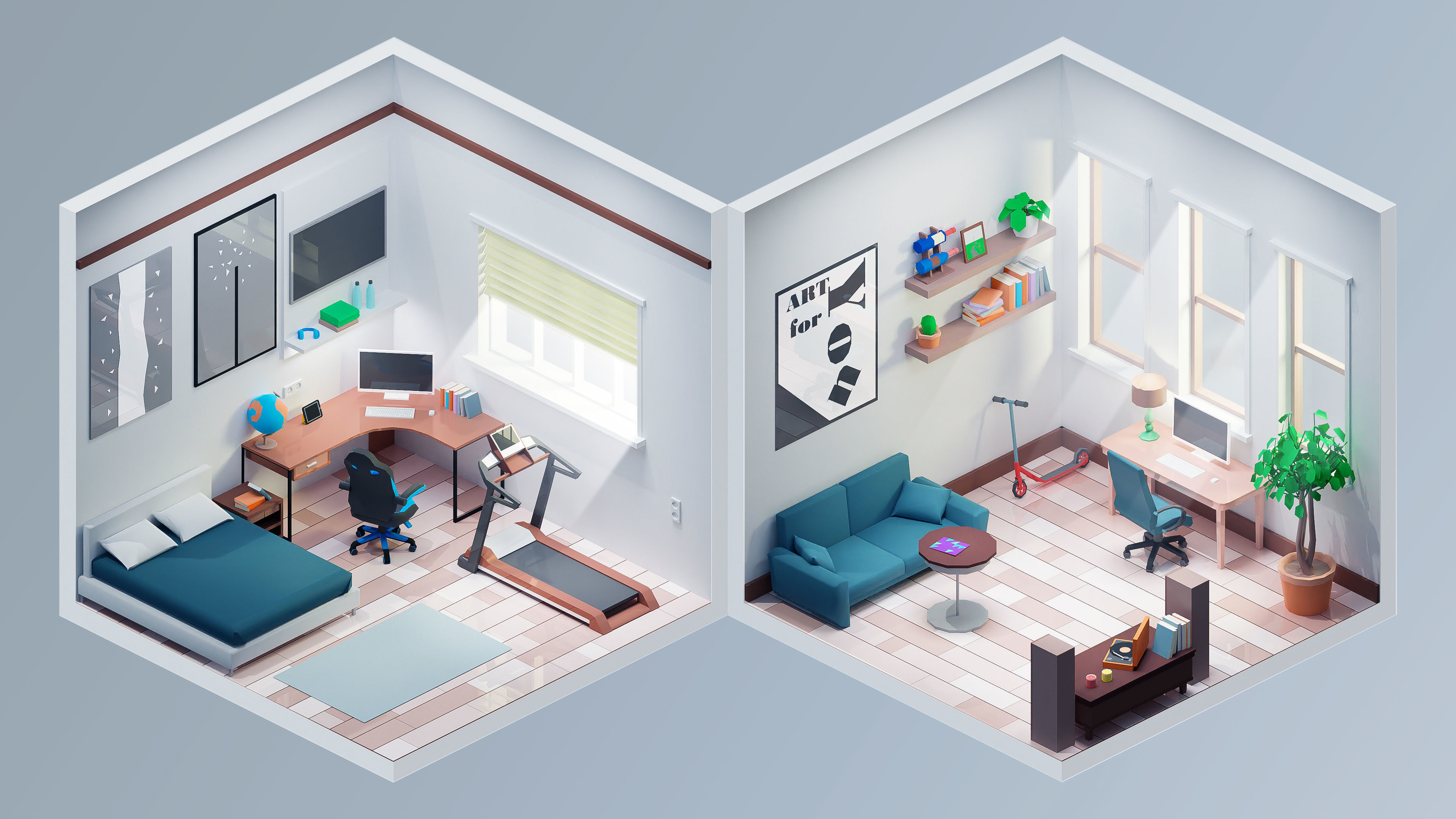 Interior Low-poly 3D model_14