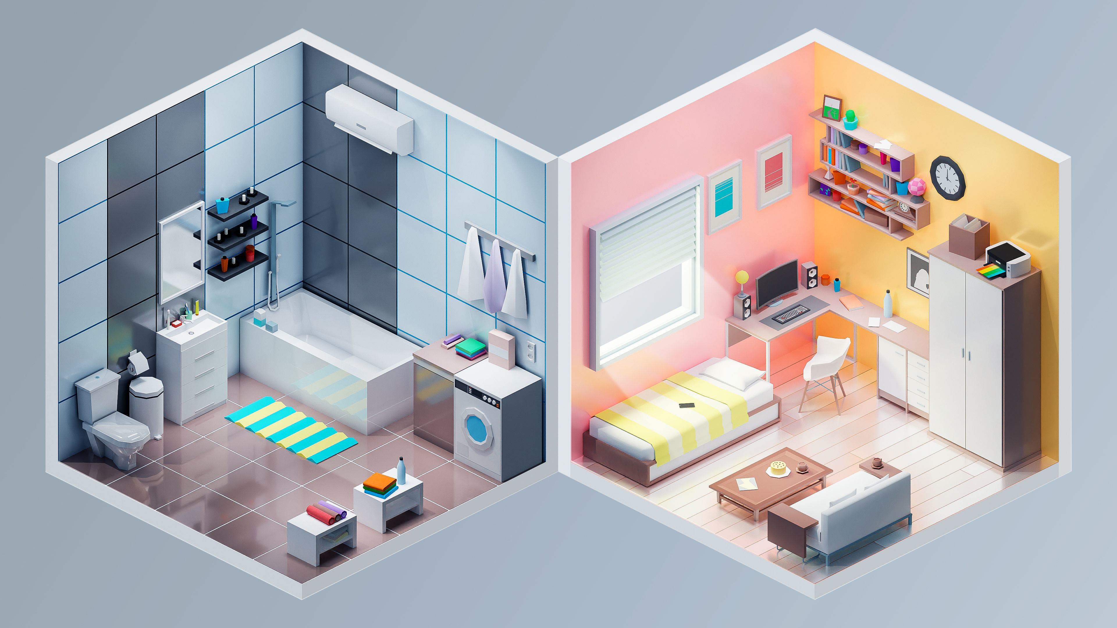 Interior Low-poly 3D model_10