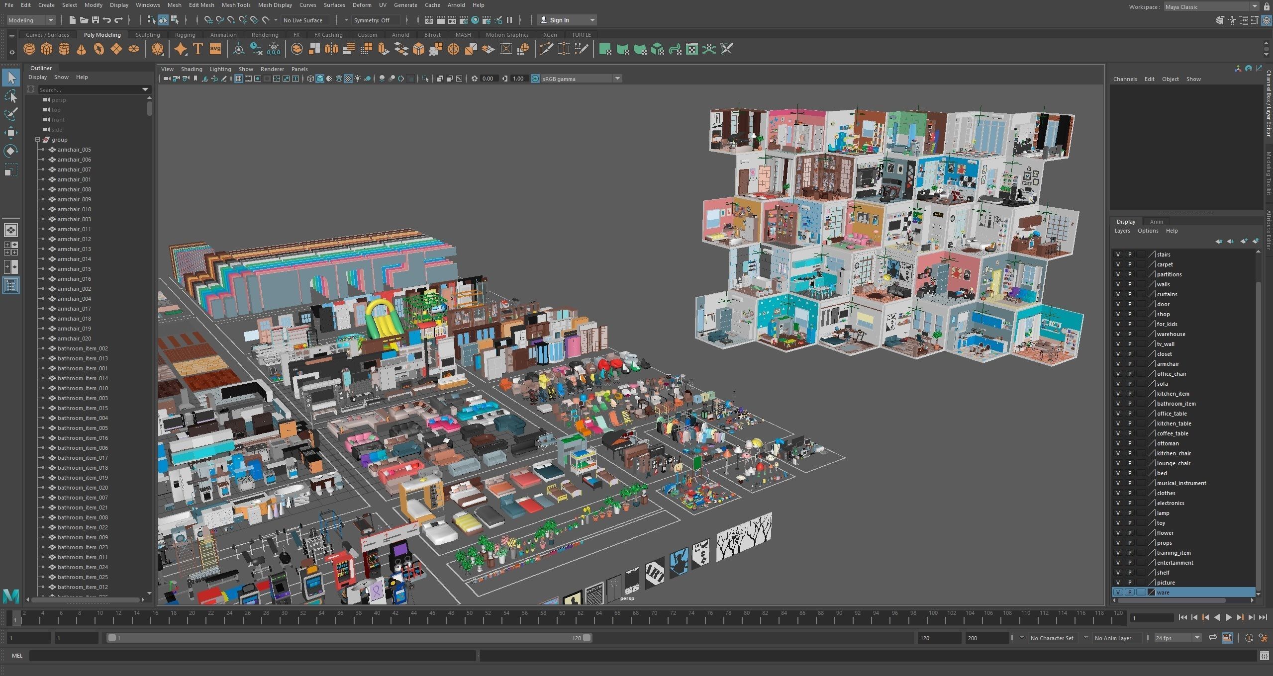 Interior Low-poly 3D model_57
