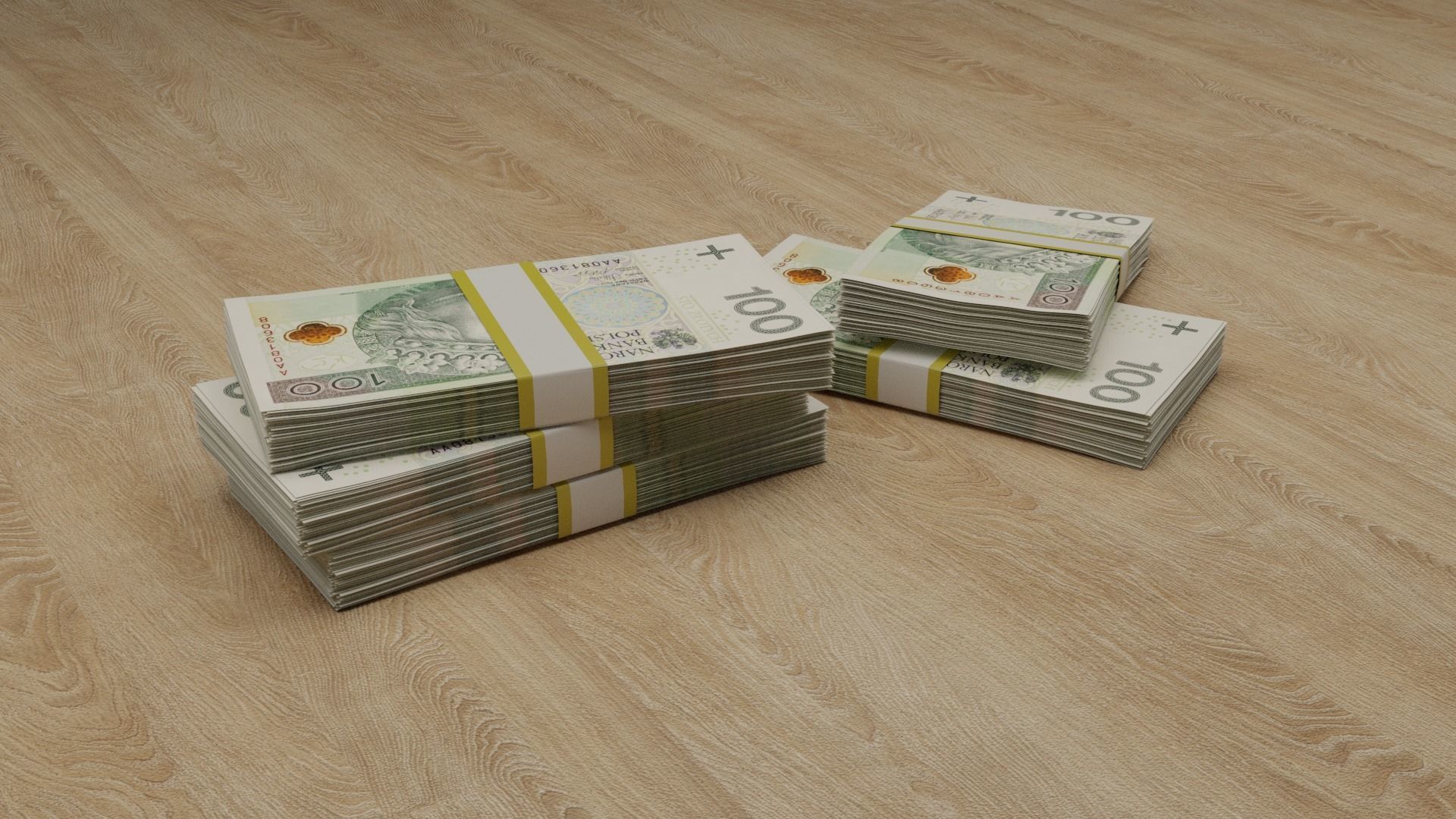 100-polish-zloty-pln-stack-3d-model-cgtrader