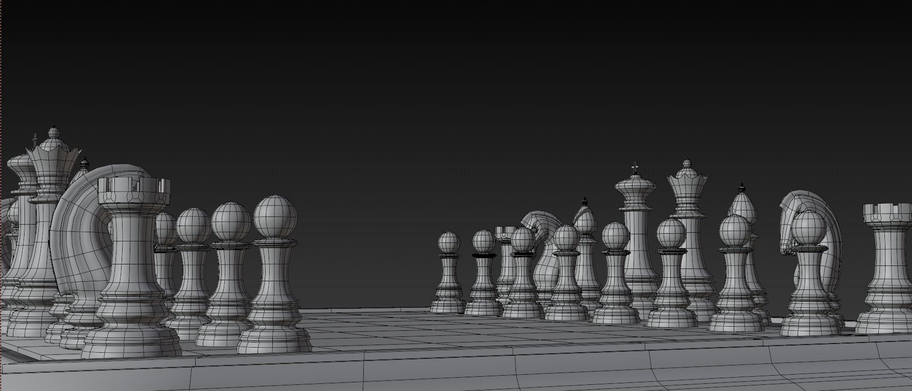 Chess Set board 3D model_2