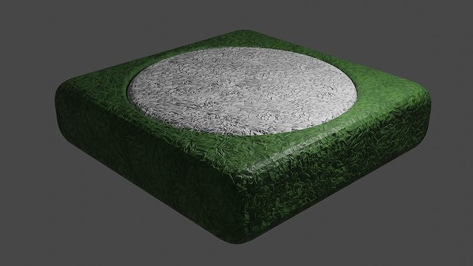 whiteball block with circle Free low-poly 3D model