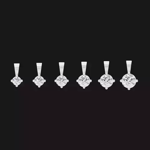 Single diamond pendant with 4 mm to 1 ct diamond