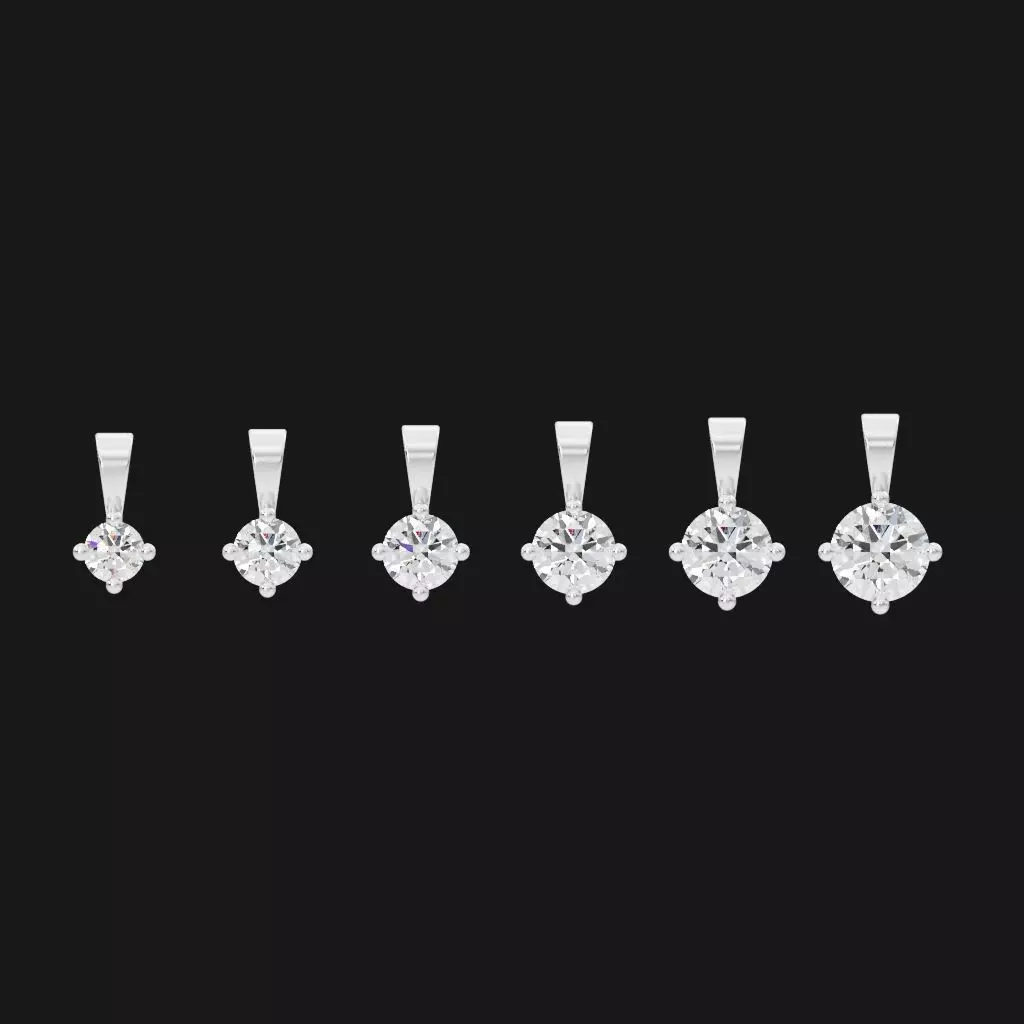 Single diamond pendant with 4 mm to 1 ct diamond 3D print model