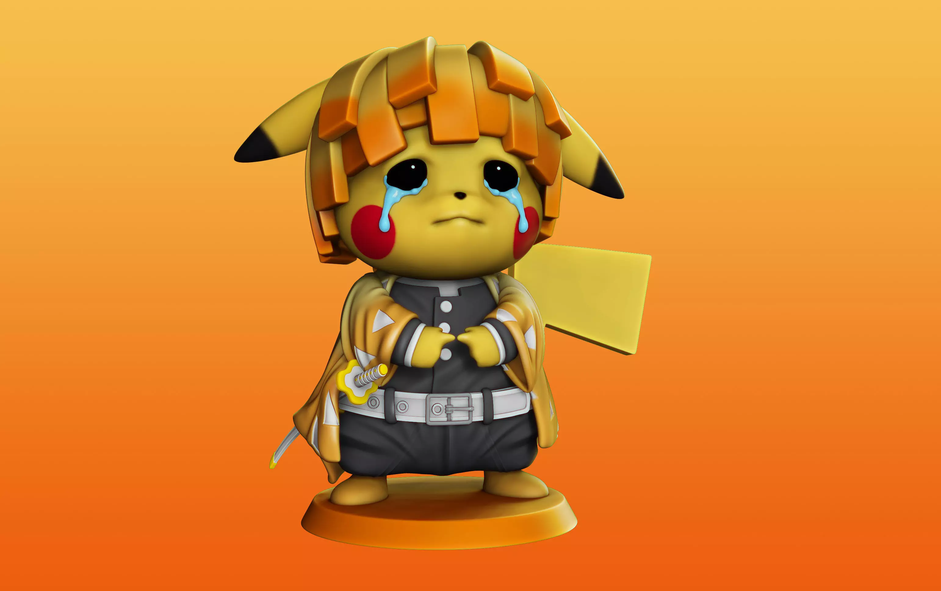 Pikachu Zenitsu Cosplay  3D print model_0