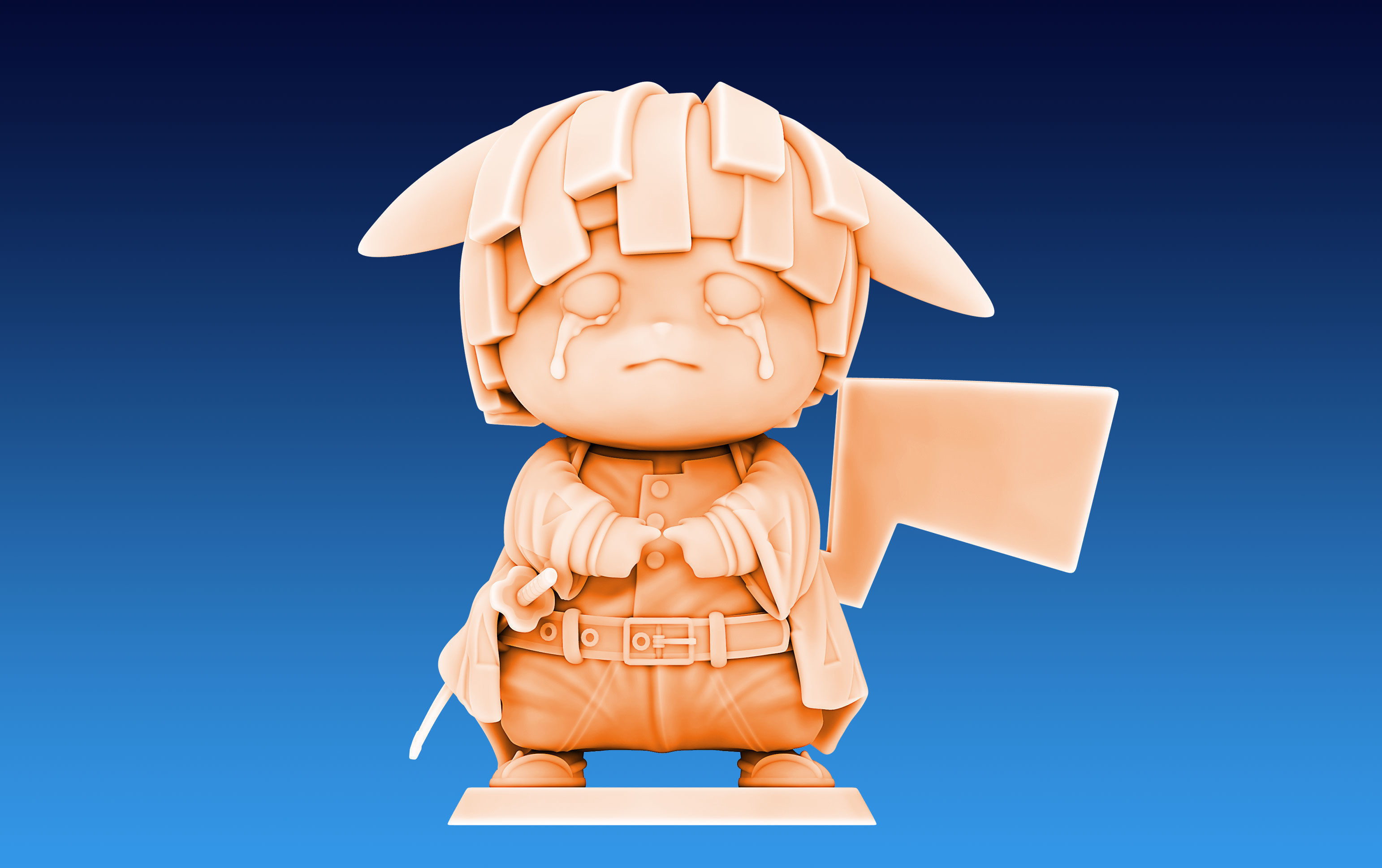 Pikachu Zenitsu Cosplay  3D print model_1