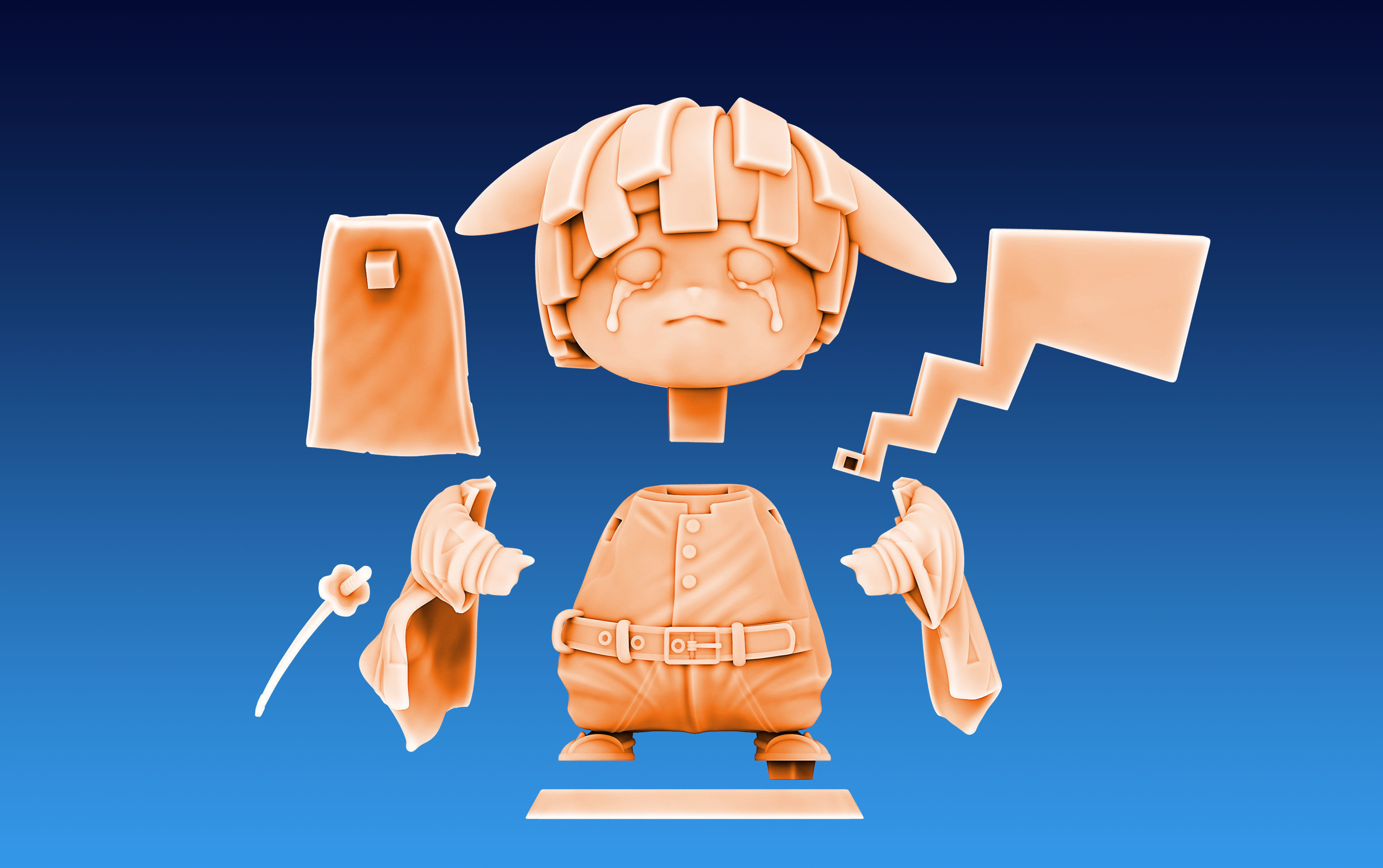 Pikachu Zenitsu Cosplay  3D print model_4