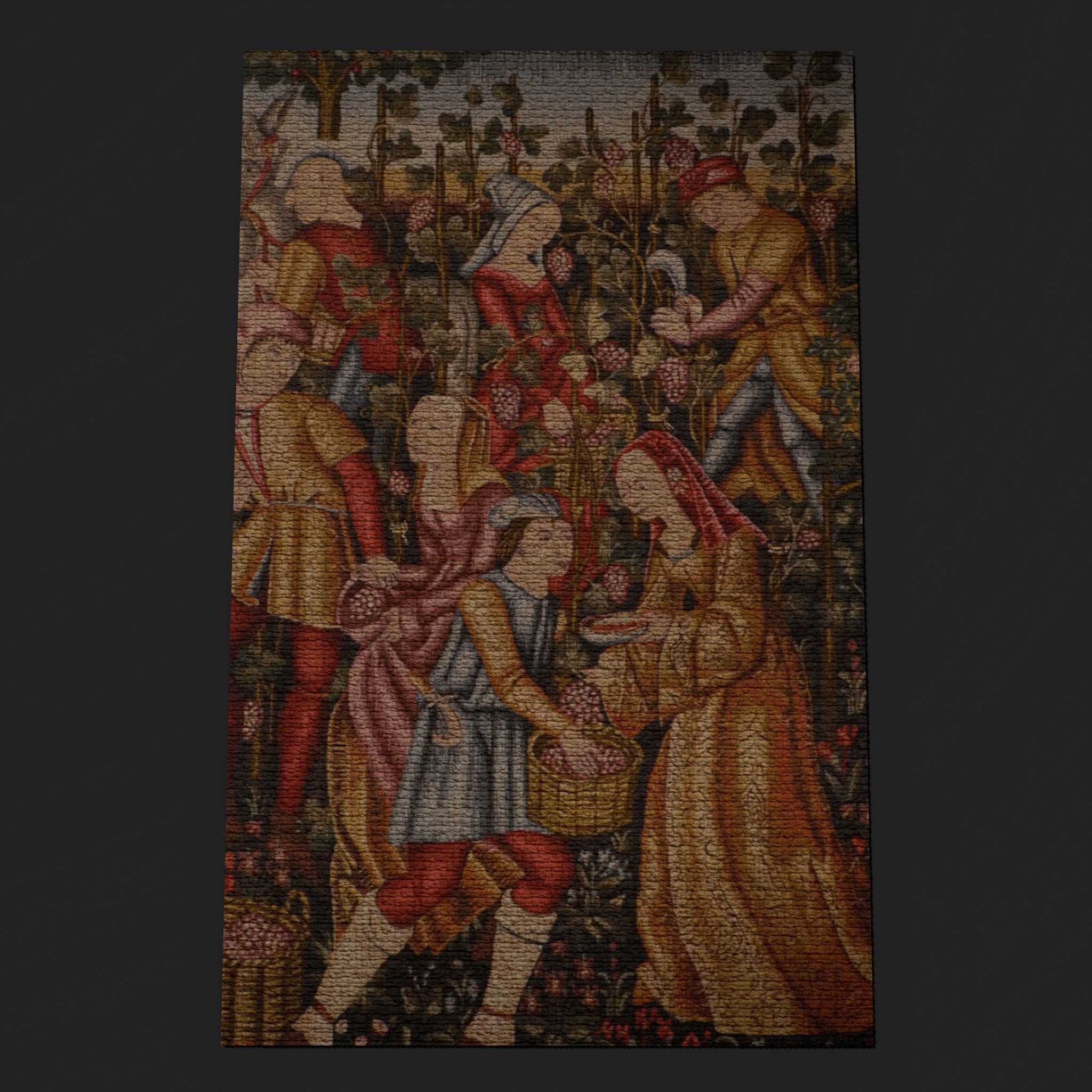 Twelve Highly Detailed Medieval Style Tapestries  3D Model Collection_83