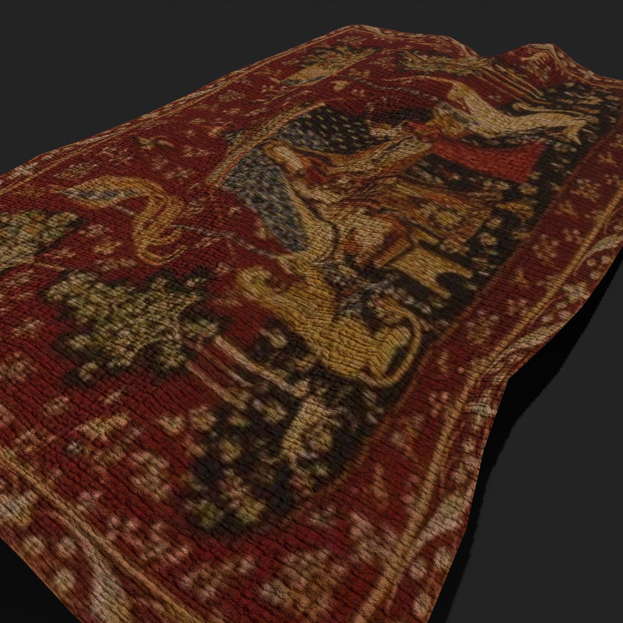 Twelve Highly Detailed Medieval Style Tapestries  3D Model Collection_95