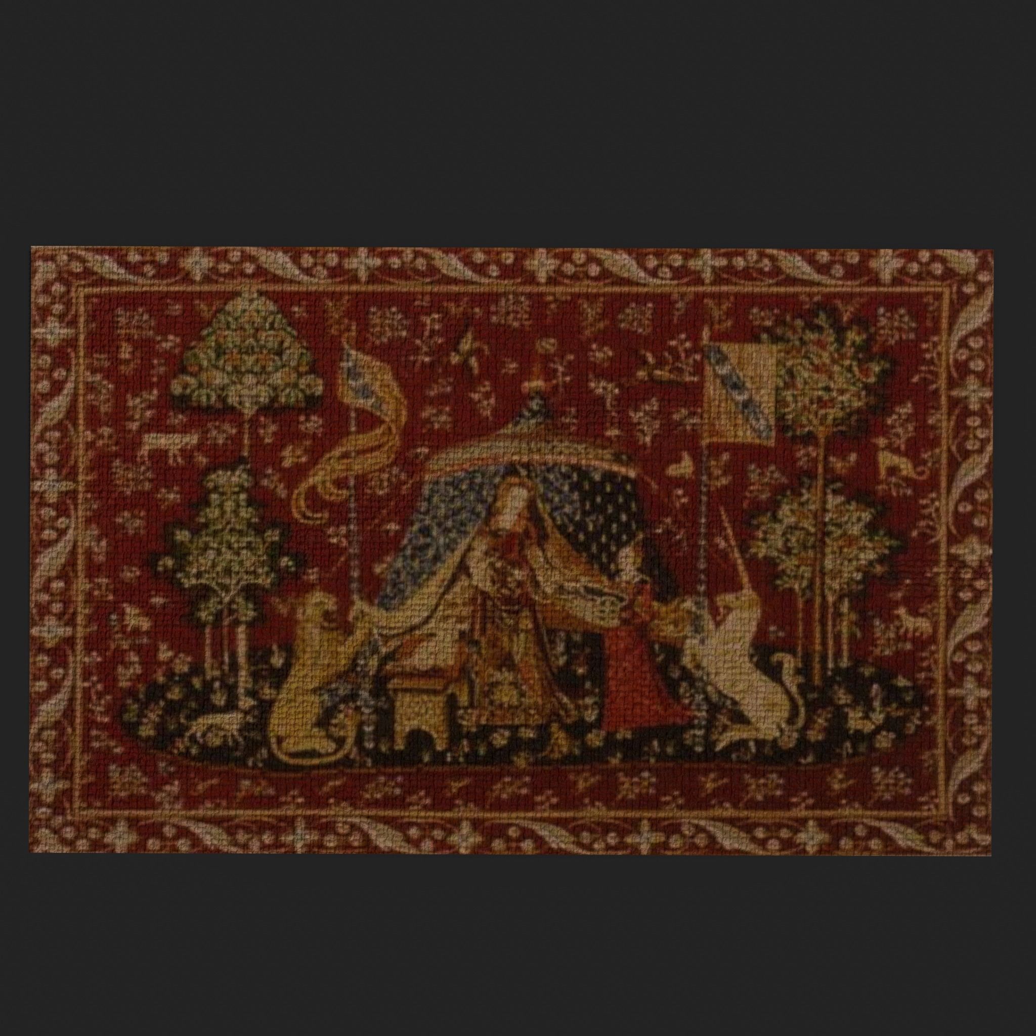 Twelve Highly Detailed Medieval Style Tapestries  3D Model Collection_89