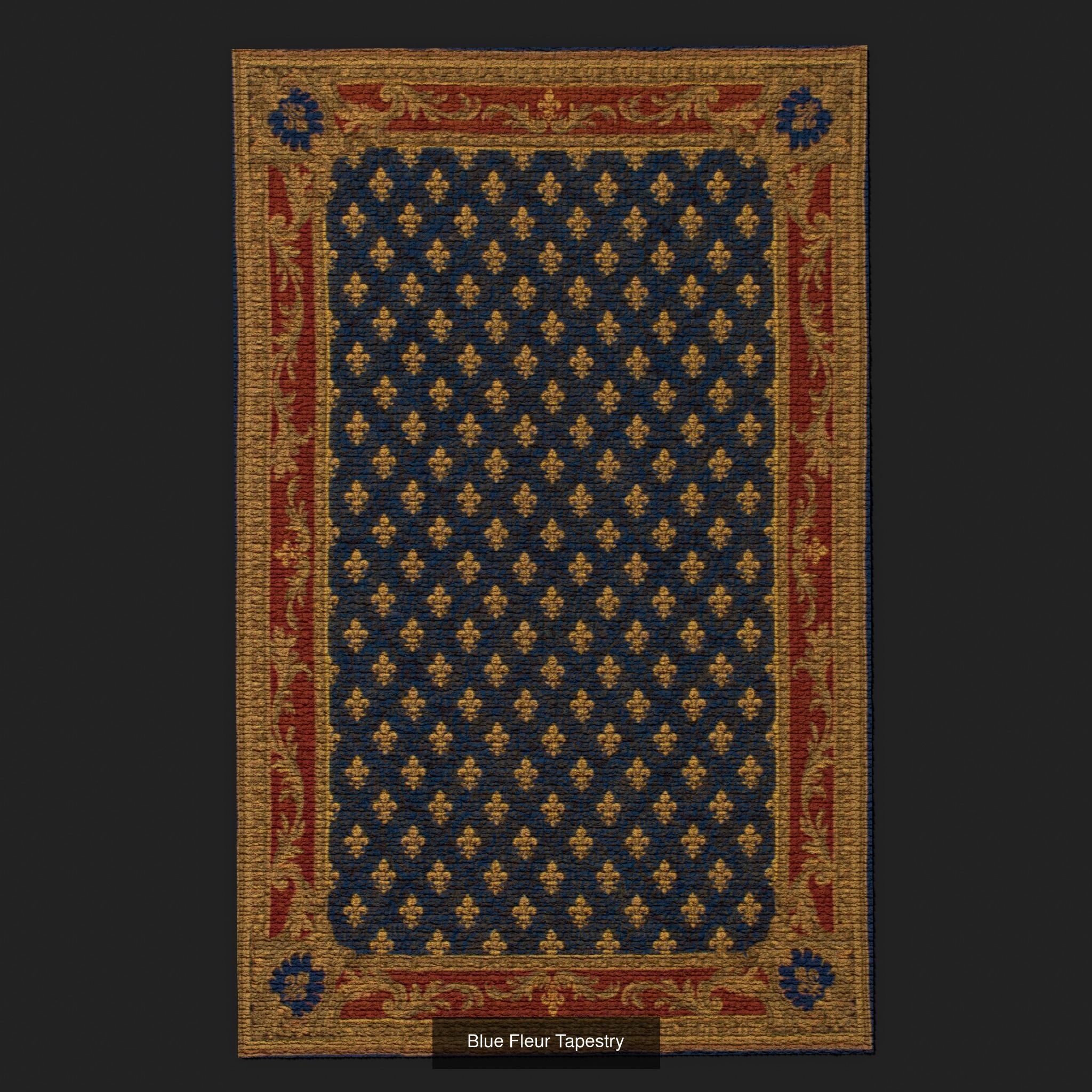Twelve Highly Detailed Medieval Style Tapestries  3D Model Collection_26