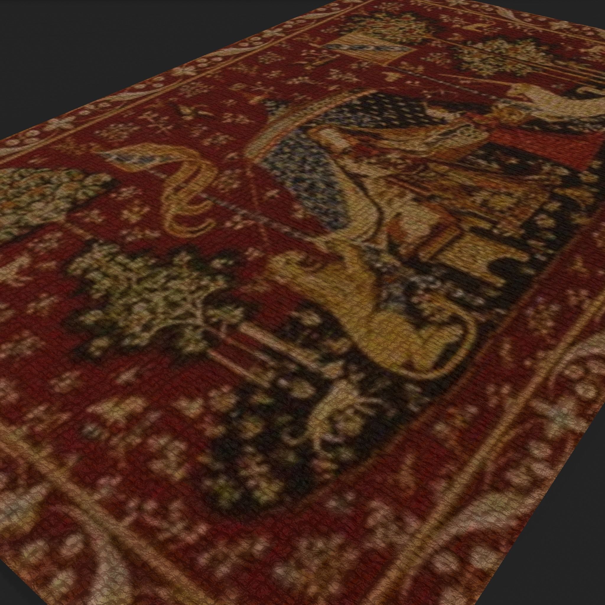 Twelve Highly Detailed Medieval Style Tapestries  3D Model Collection_94