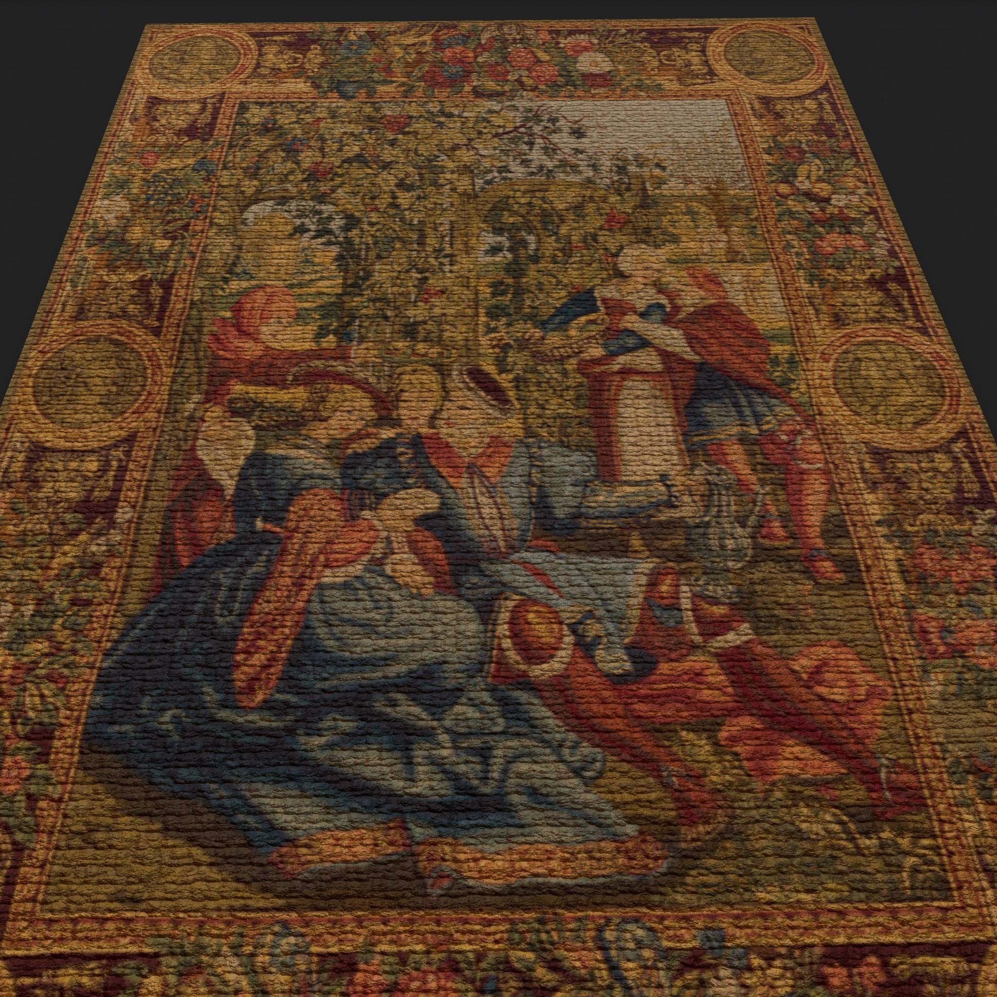 Twelve Highly Detailed Medieval Style Tapestries  3D Model Collection_102