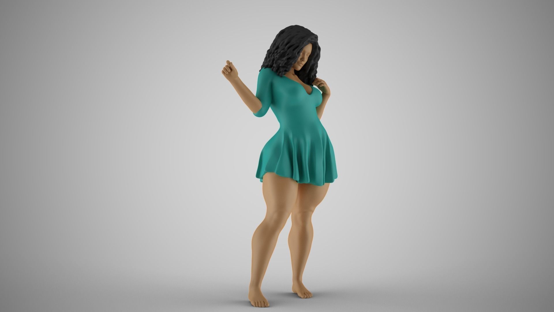 Plain Girl 4 3D print model_4