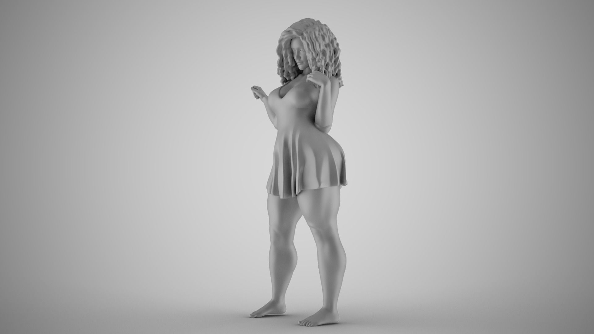 Plain Girl 4 3D print model_1