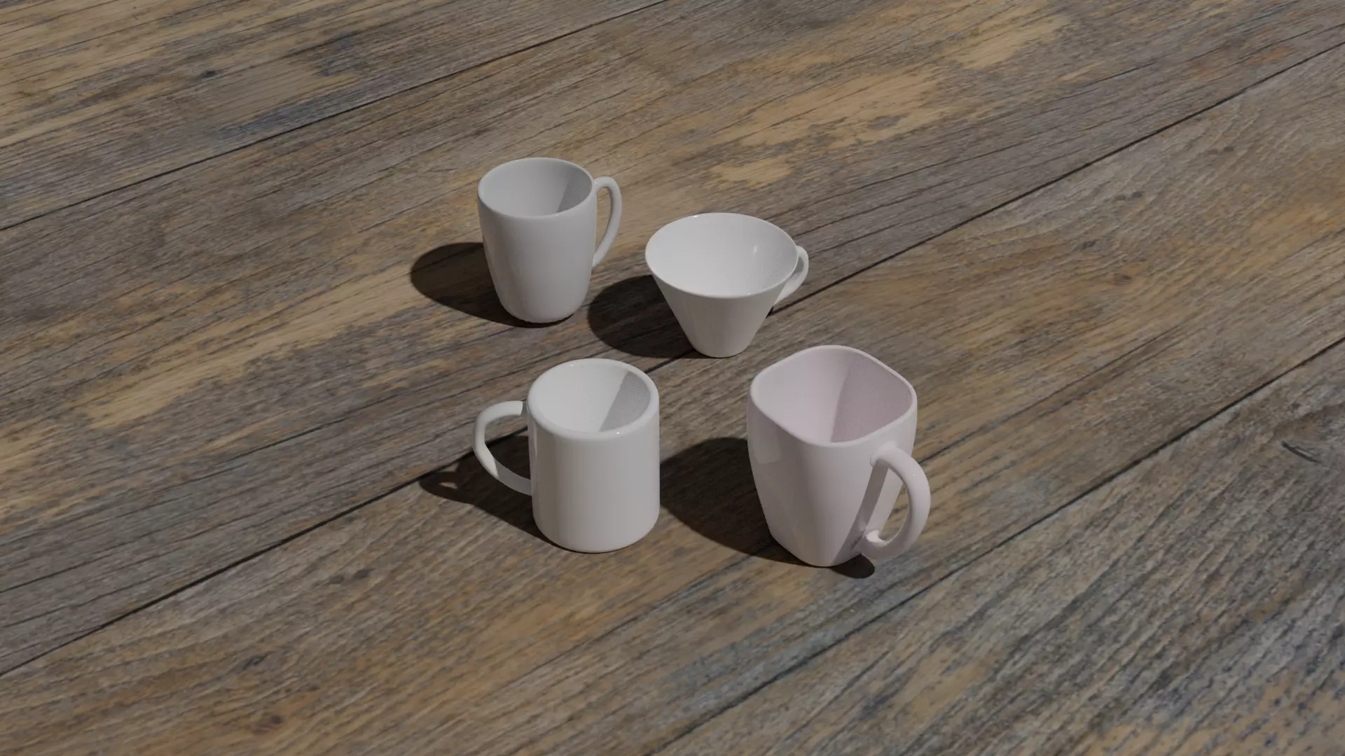 4 models of cups 3D model_0