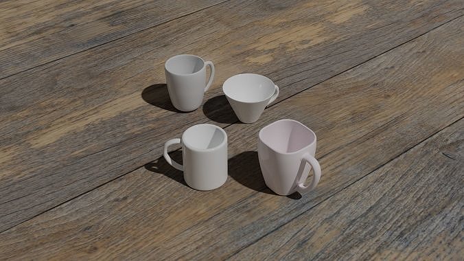 4 models of cups 3D model