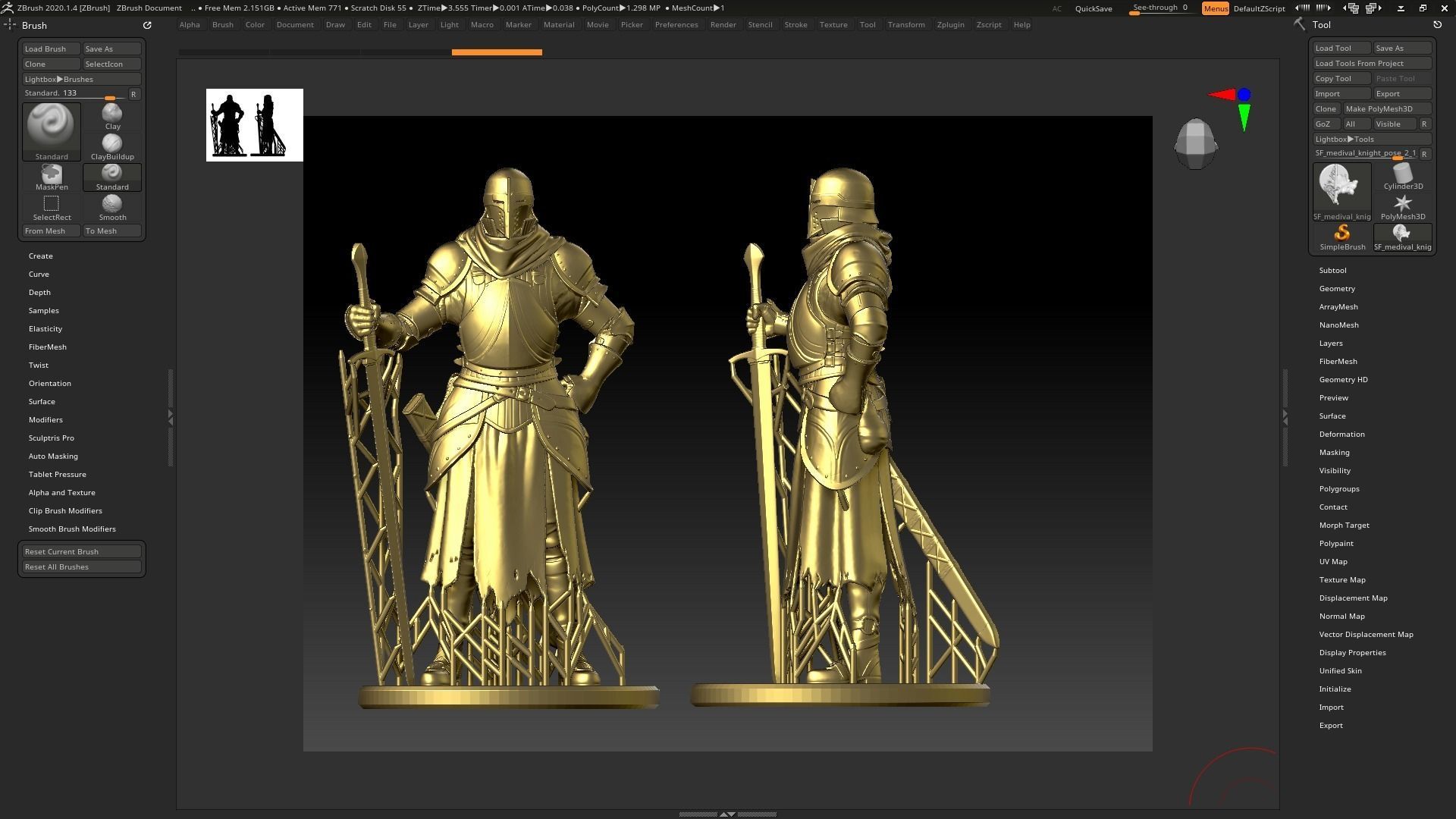 Knight Scuplting 3D print model_4