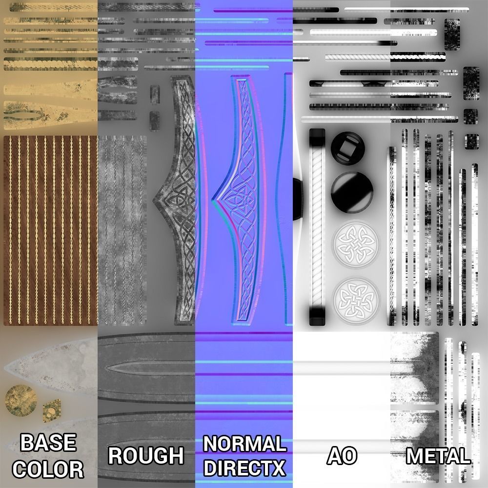 Dagger sword Low-poly 3D model_22