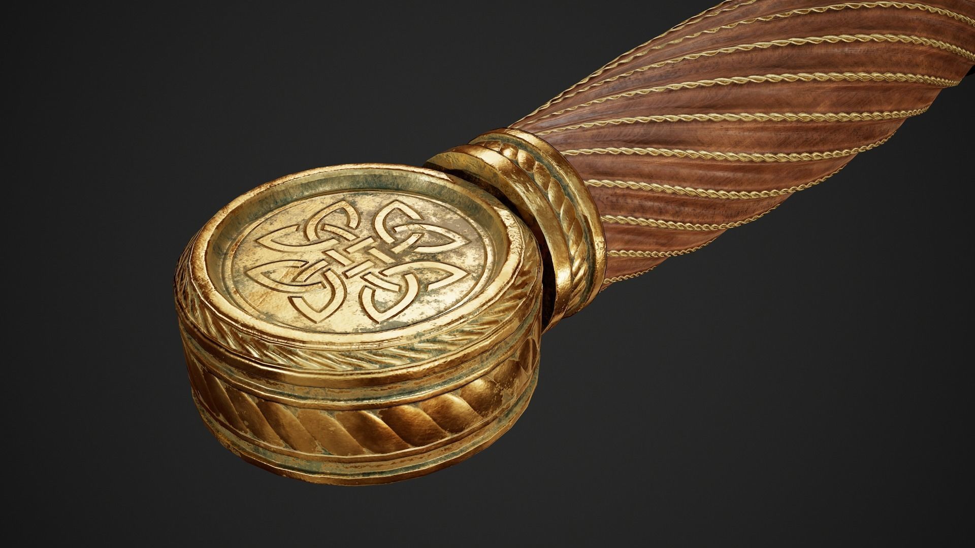 Dagger sword Low-poly 3D model_12