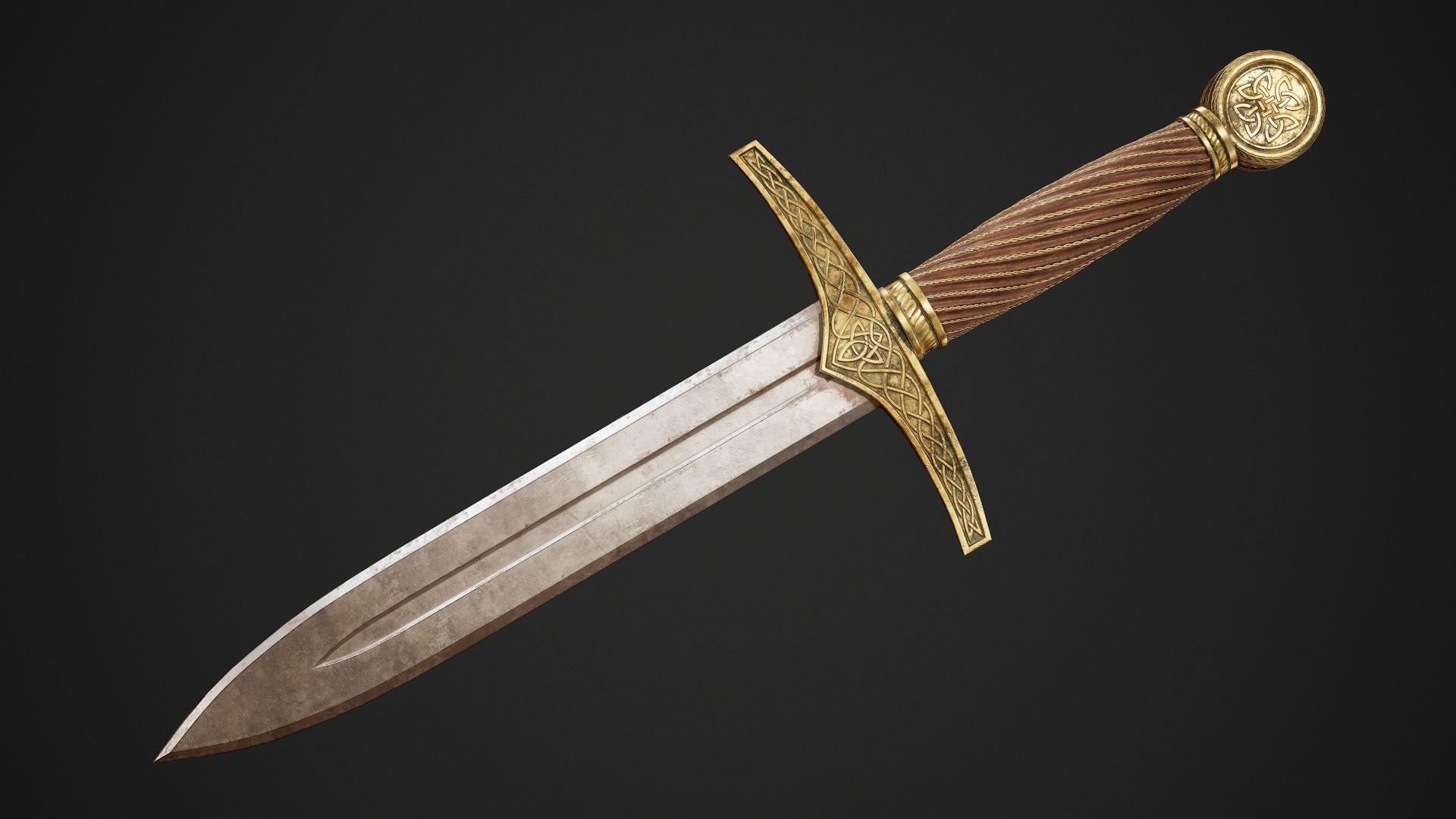 Dagger sword Low-poly 3D model_10
