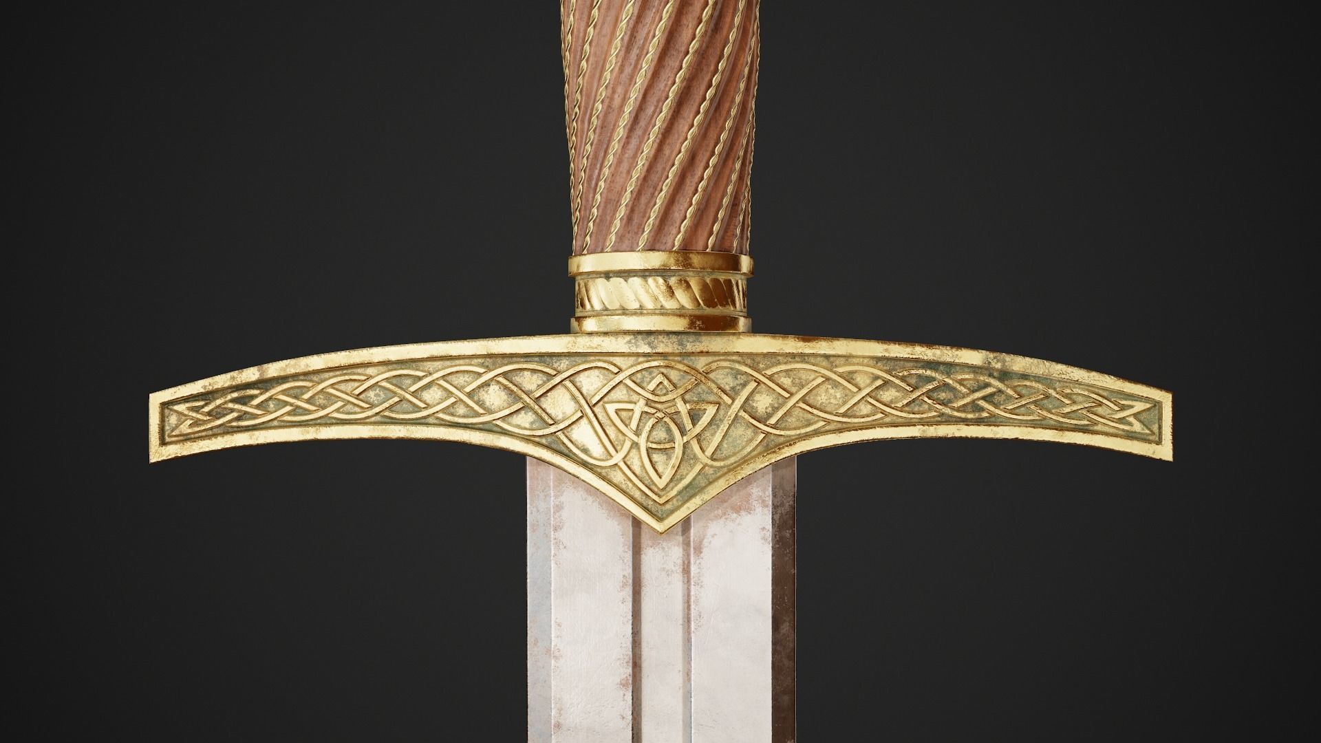 Dagger sword Low-poly 3D model_6