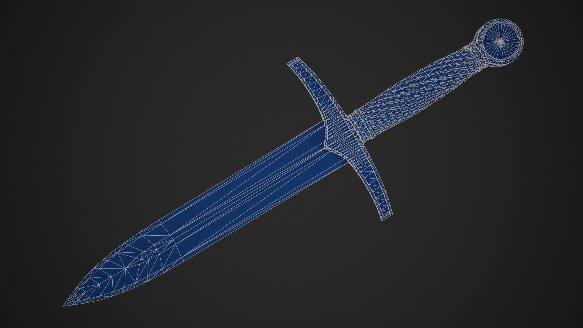 Dagger sword Low-poly 3D model_13