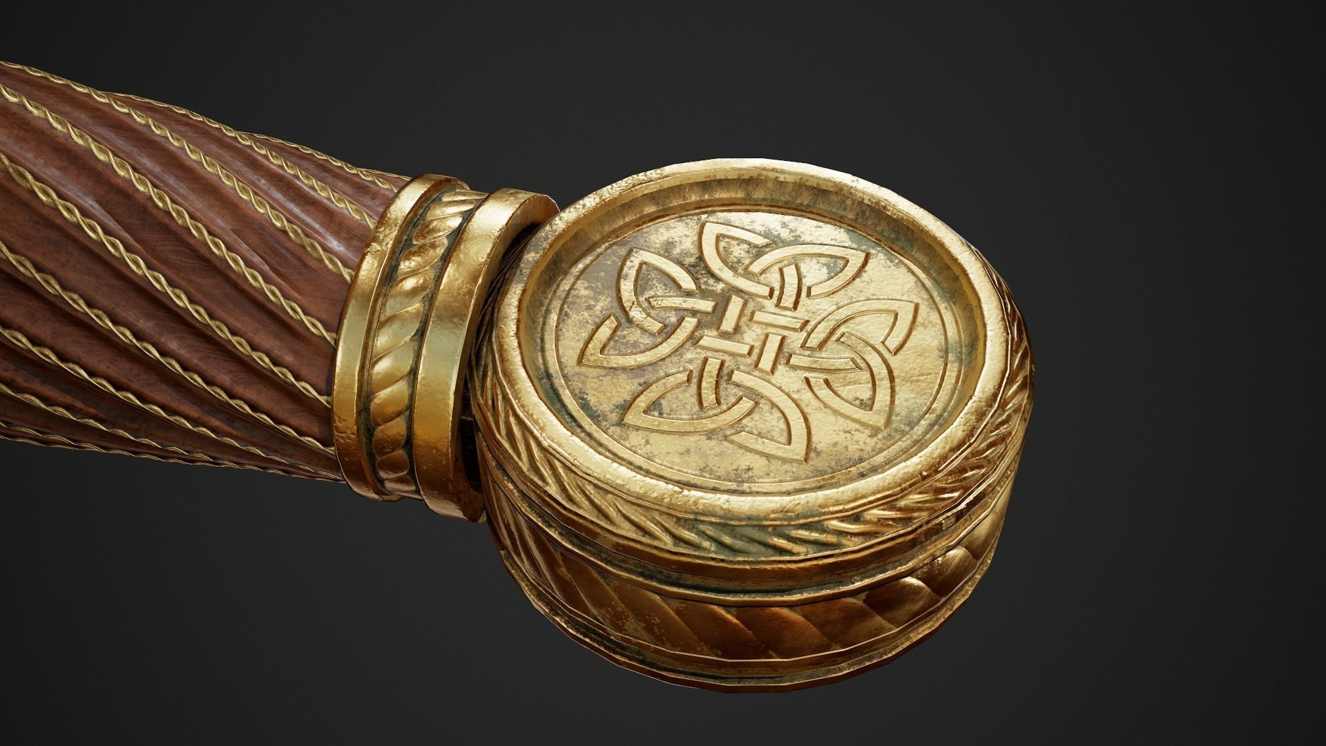 Dagger sword Low-poly 3D model_2