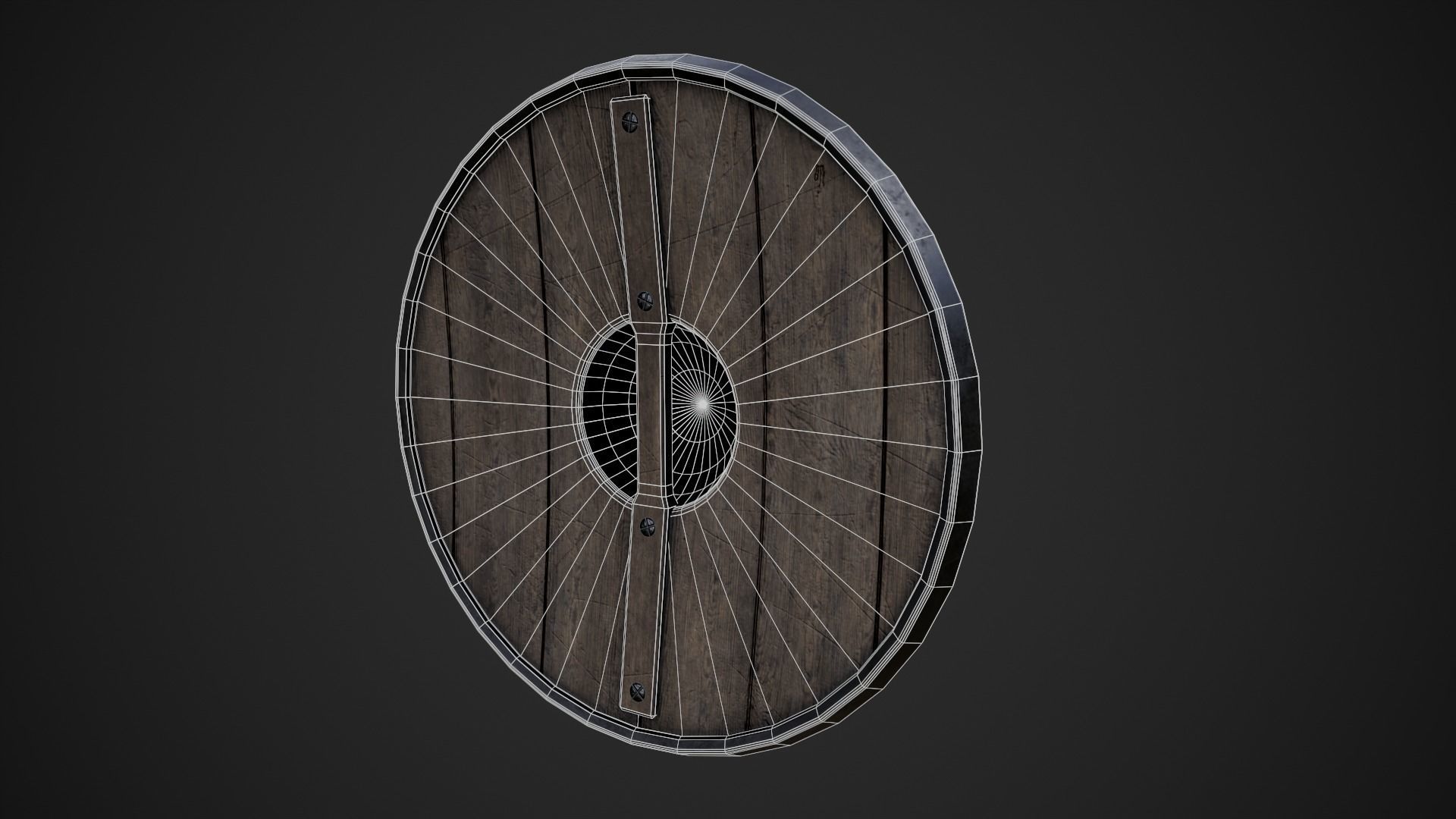 Round Shield 1 Low-poly 3D model_3
