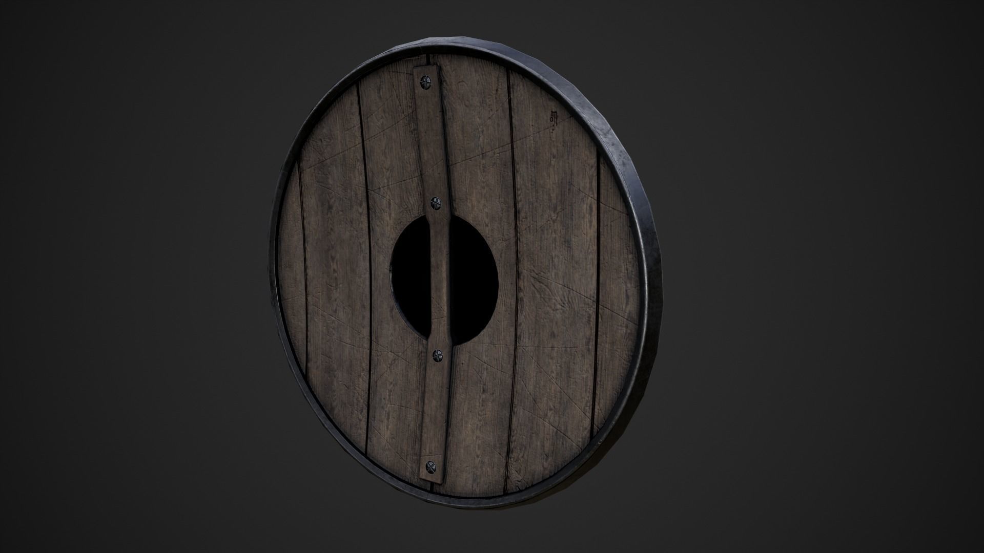 Round Shield 1 Low-poly 3D model_2