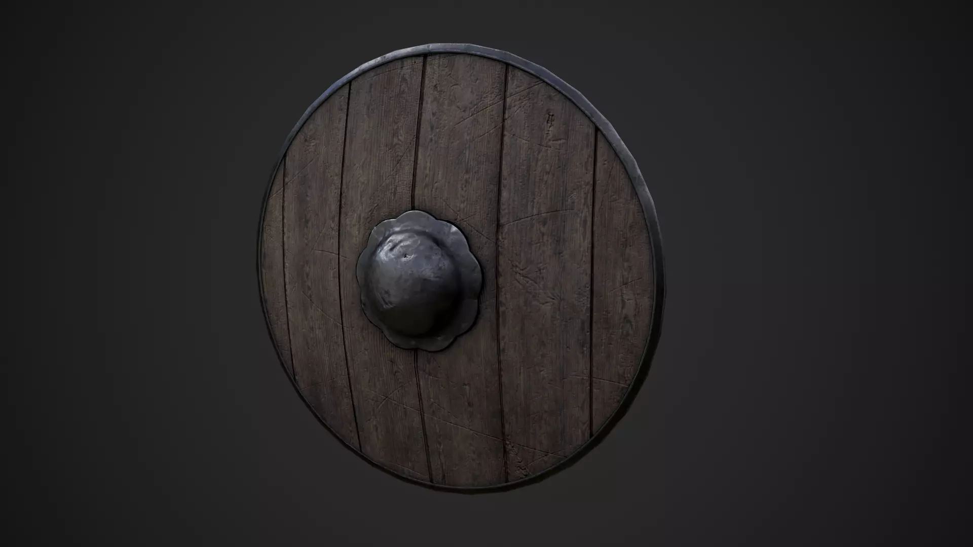Round Shield 1 Low-poly 3D model_0