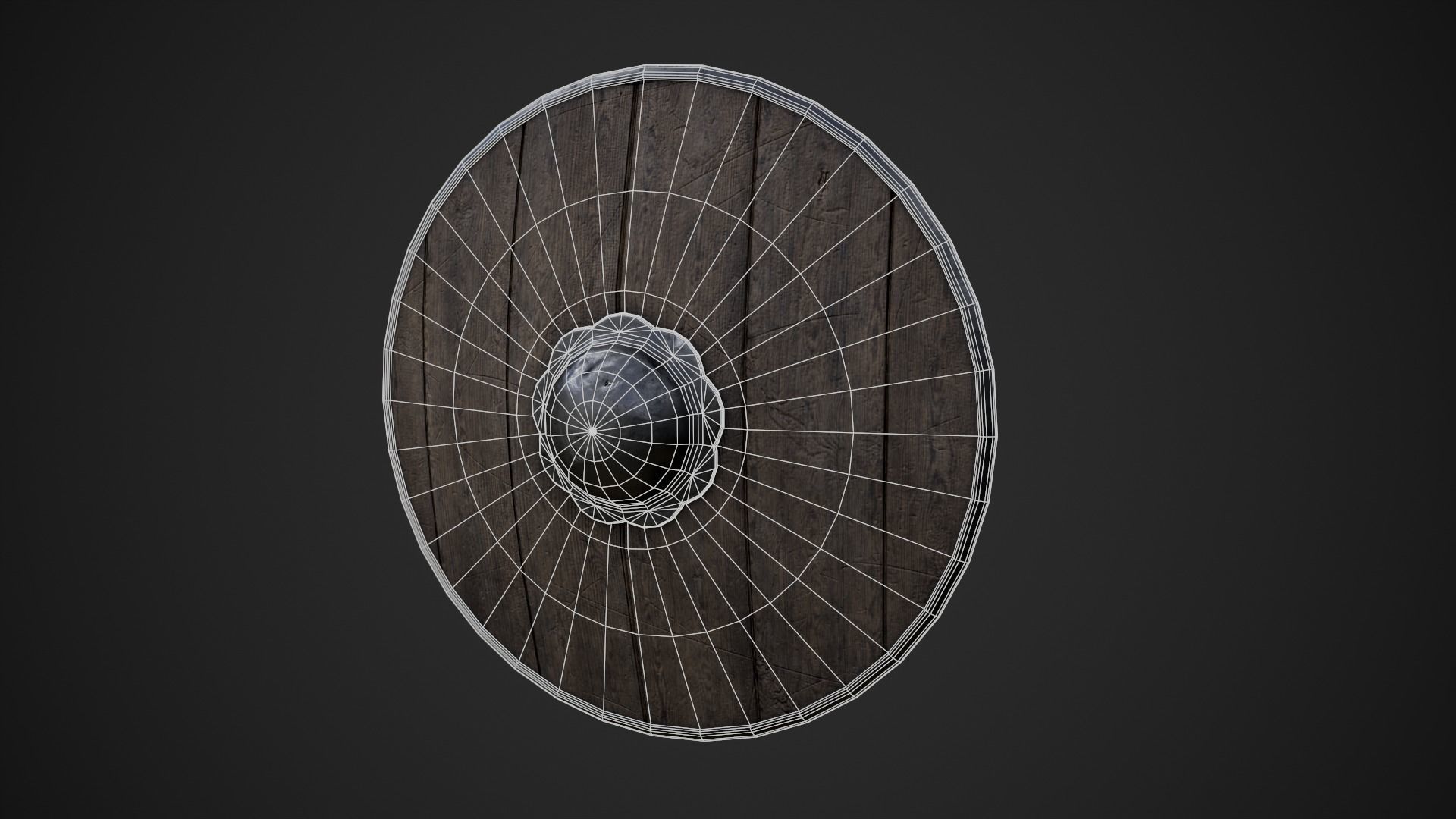 Round Shield 1 Low-poly 3D model_1