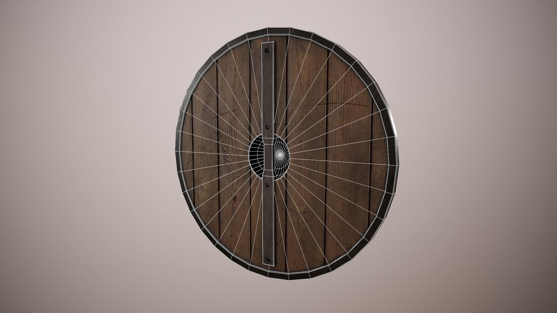 Round Shield 2 Low-poly 3D model_3