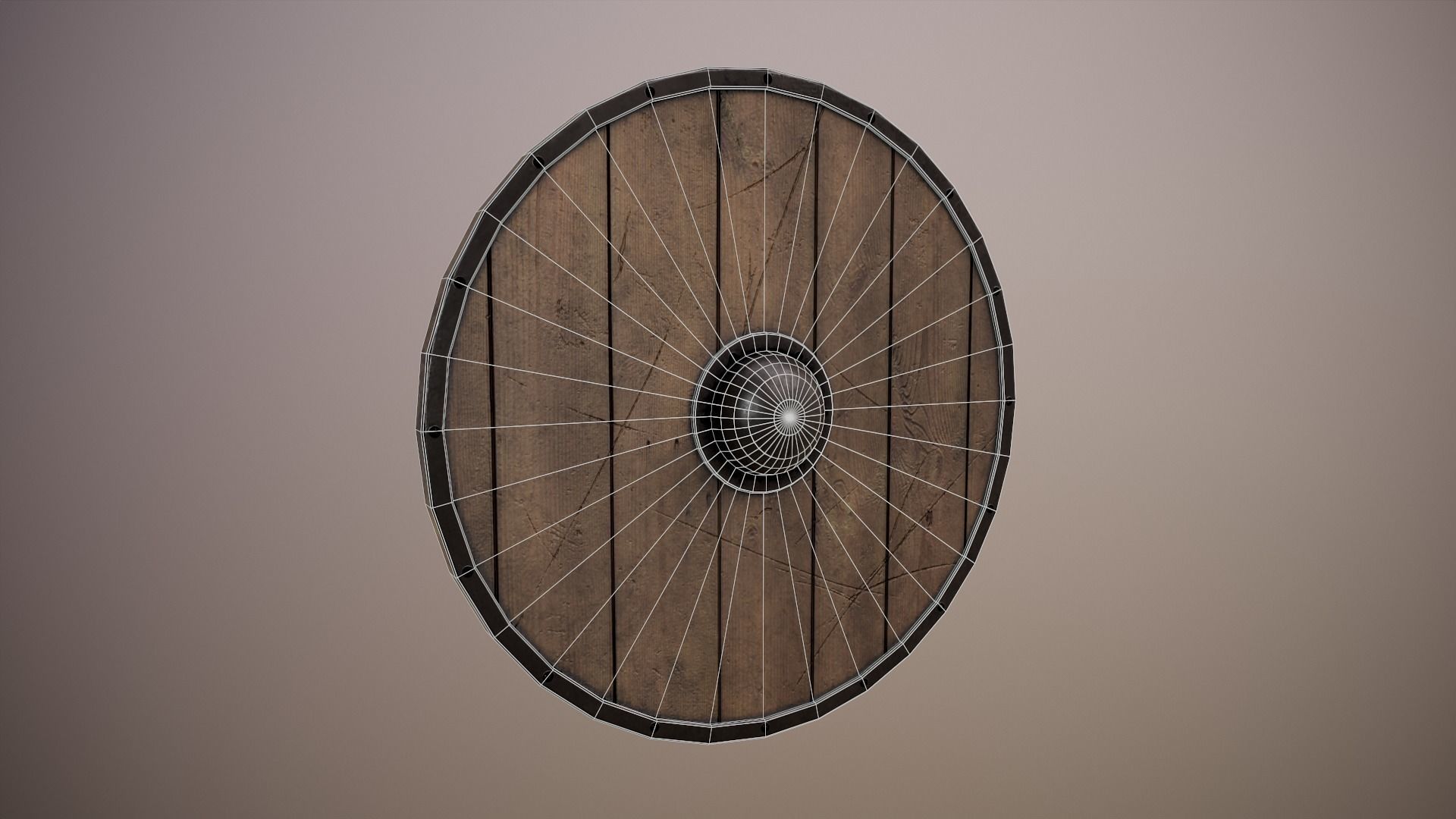 Round Shield 2 Low-poly 3D model_1
