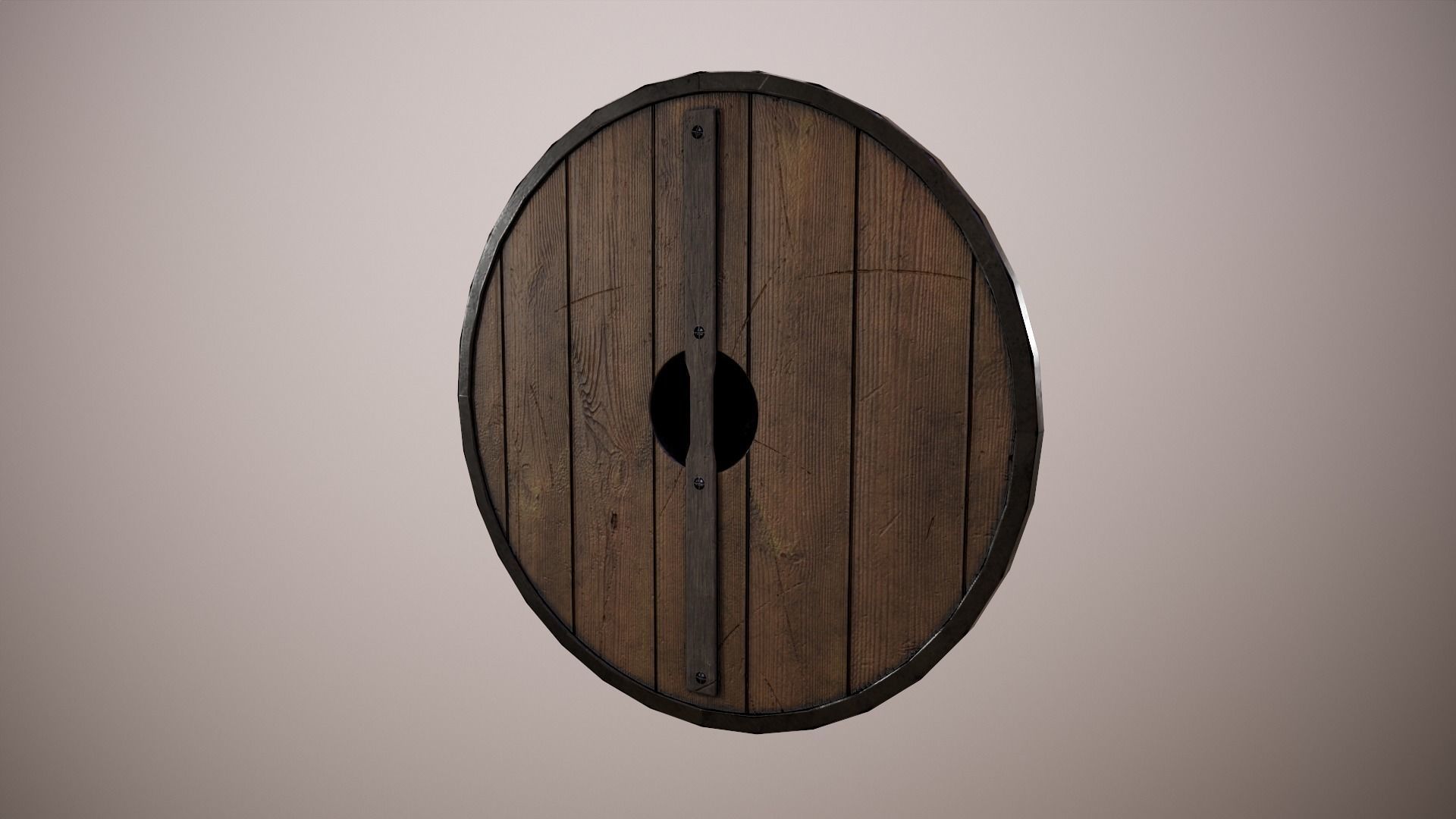 Round Shield 2 Low-poly 3D model_2