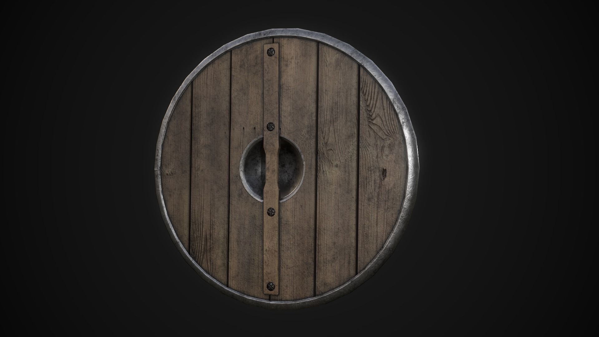 Round Shield 3 Low-poly 3D model_2