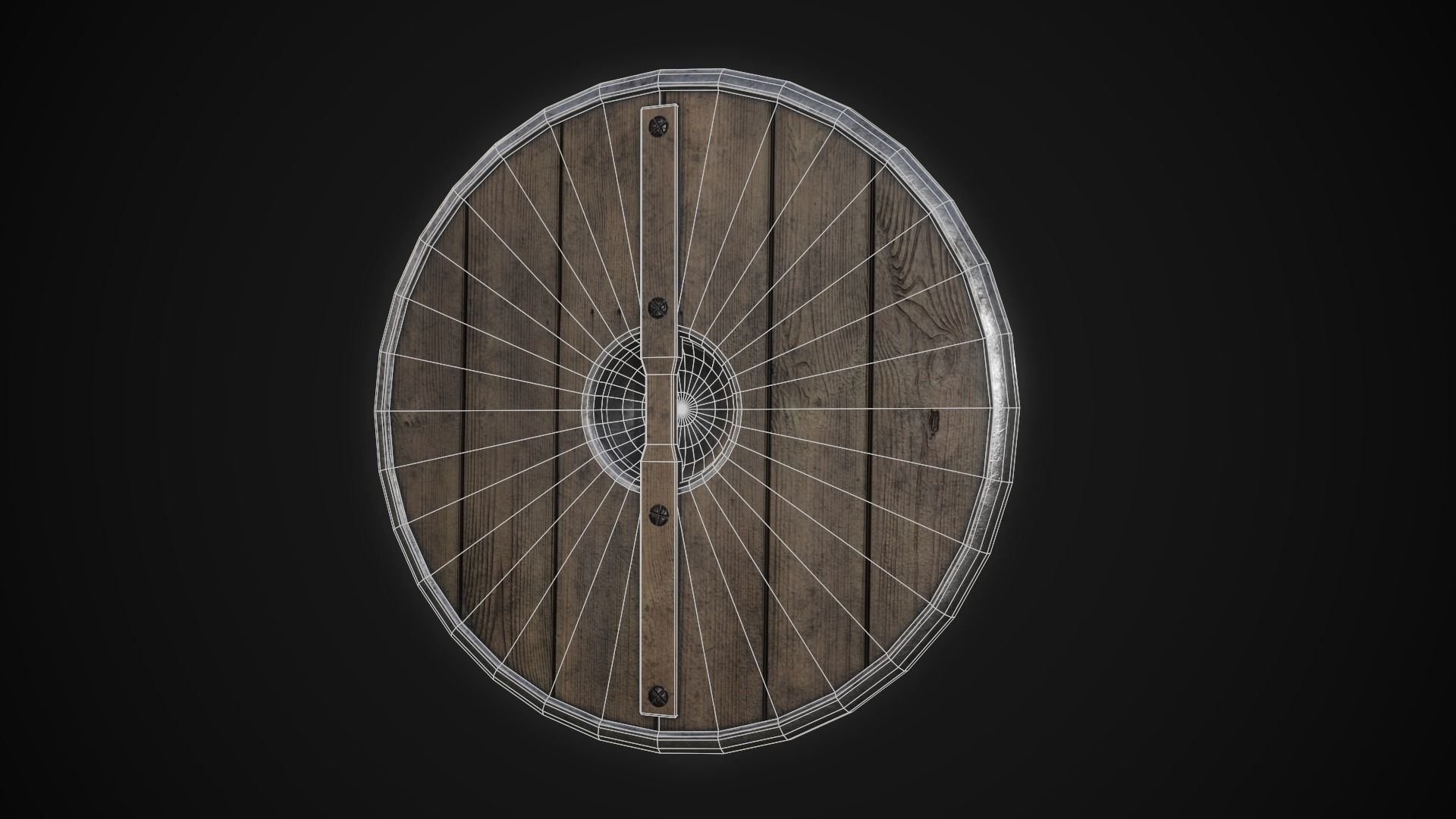 Round Shield 3 Low-poly 3D model_3