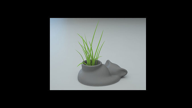 Cat Sleepy air planter pot 3D print model