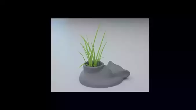 Cat Sleepy air planter pot 3D print model