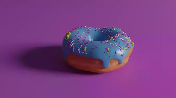 Blue Donut Doughnut with sprinkles  