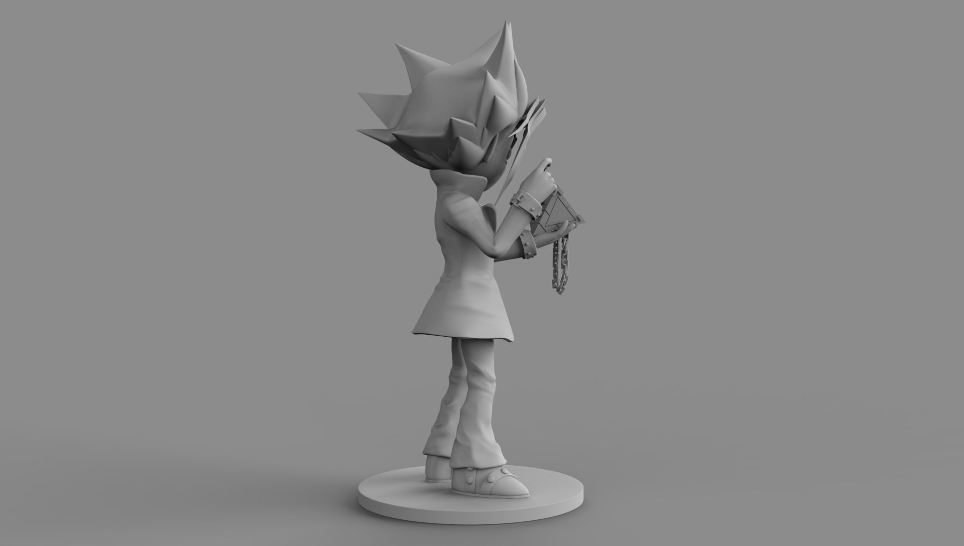 Yu Gi Oh With Millennium Puzzle On Hand 3D Printing Diorama 3D print model_21