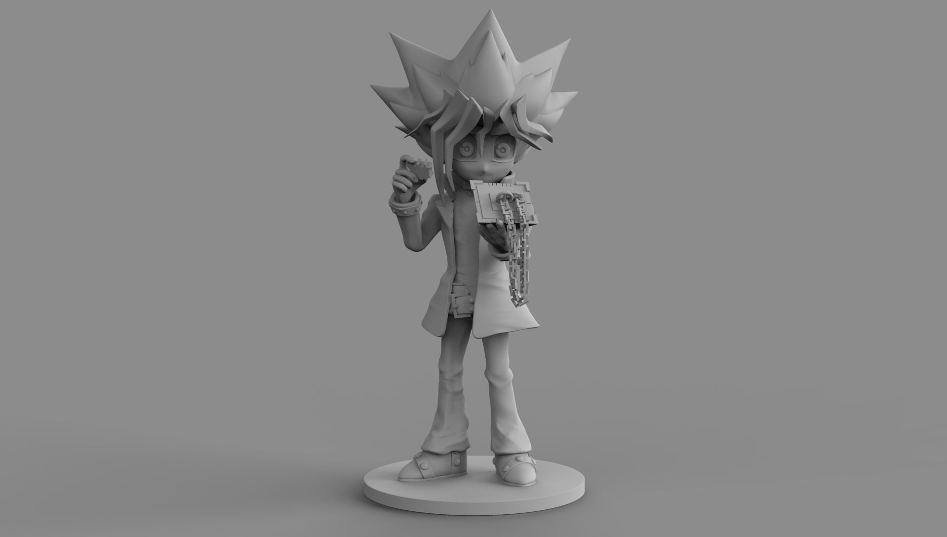 Yu Gi Oh With Millennium Puzzle On Hand 3D Printing Diorama 3D print model_11