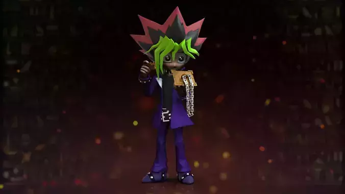 Yu Gi Oh With Millennium Puzzle On Hand 3D Printing Diorama 3D print model
