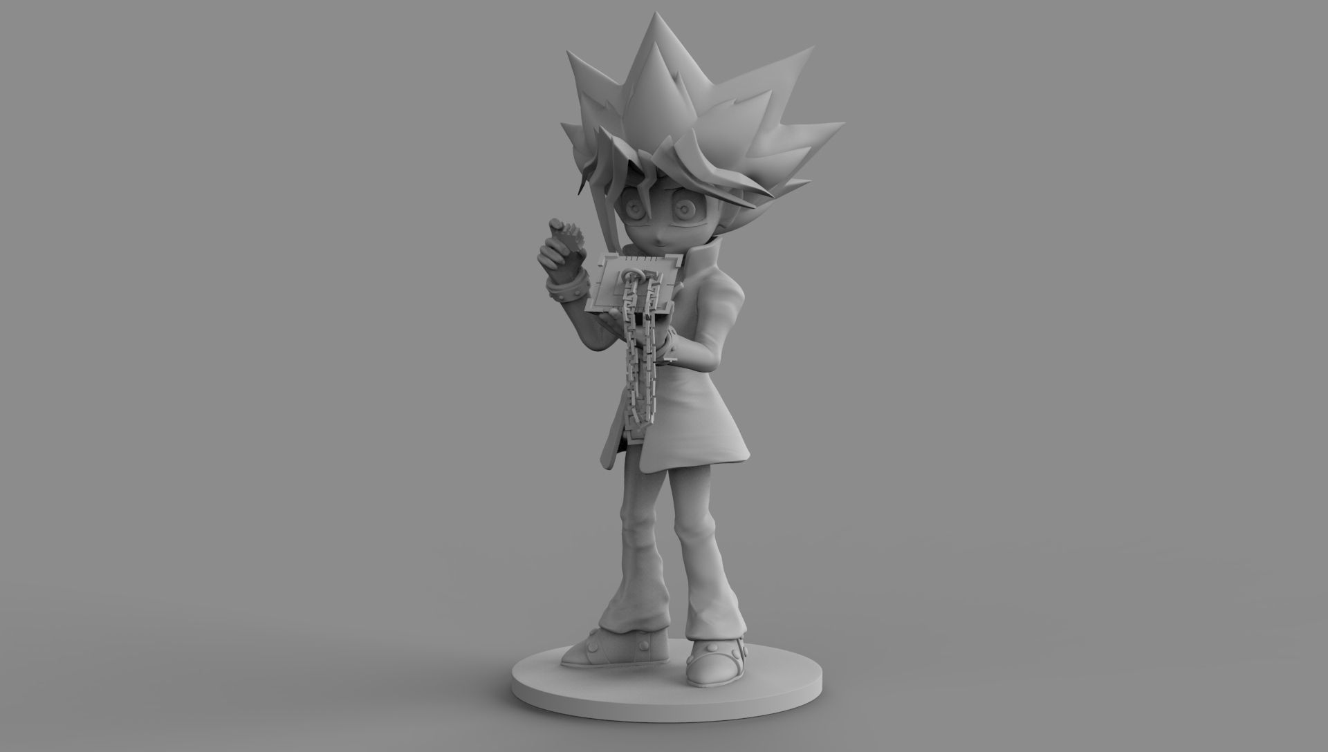 Yu Gi Oh With Millennium Puzzle On Hand 3D Printing Diorama 3D print model_12