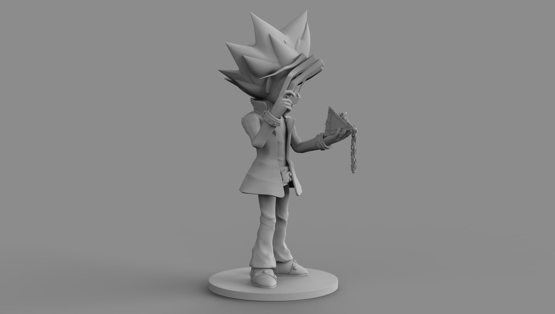 Yu Gi Oh With Millennium Puzzle On Hand 3D Printing Diorama 3D print model_25