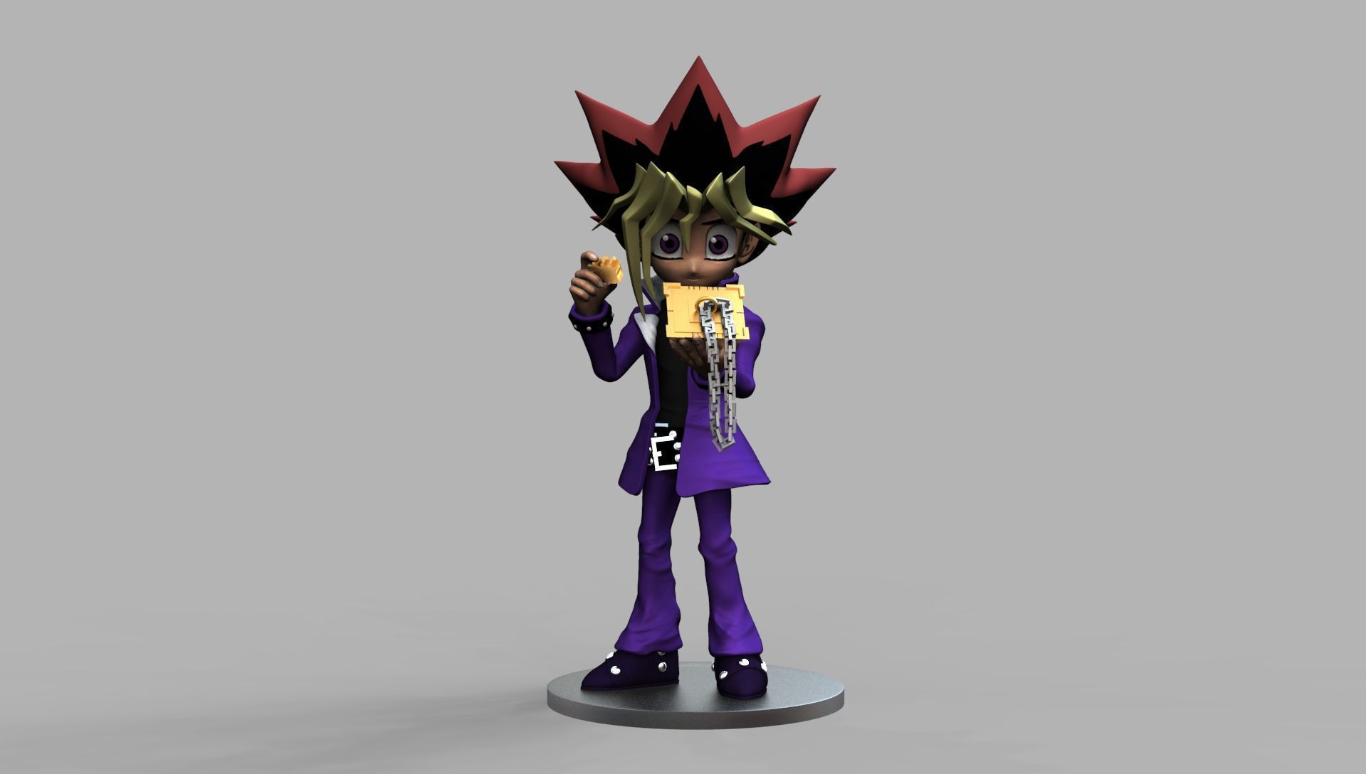 Yu Gi Oh With Millennium Puzzle On Hand 3D Printing Diorama 3D print model_10