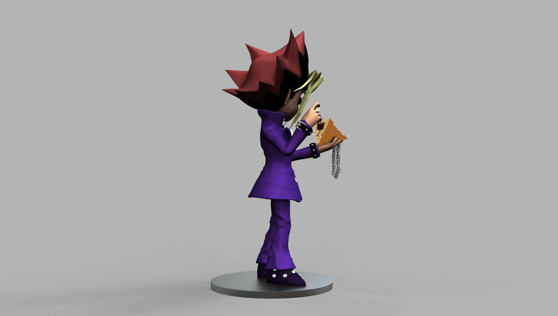 Yu Gi Oh With Millennium Puzzle On Hand 3D Printing Diorama 3D print model_22