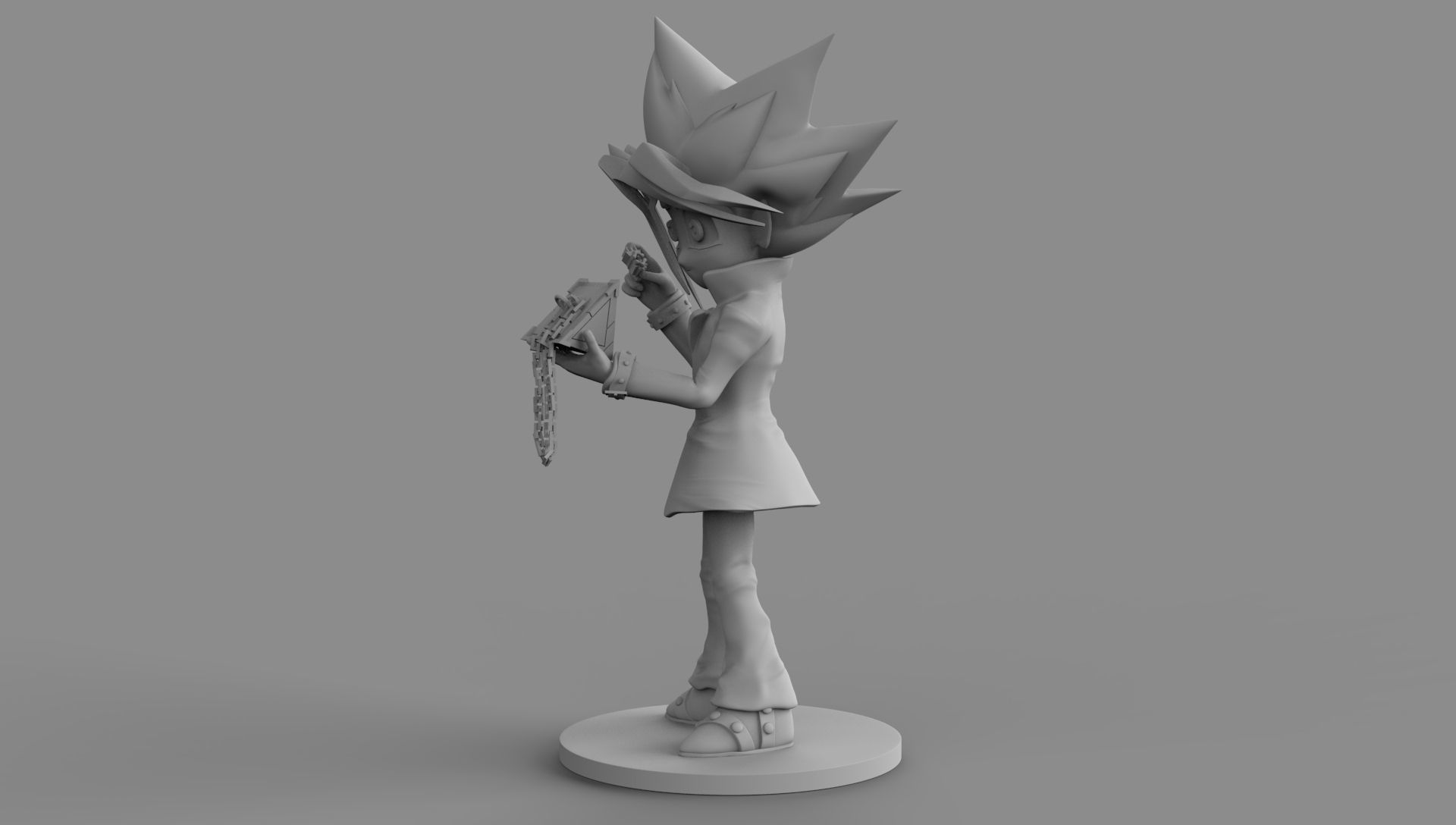 Yu Gi Oh With Millennium Puzzle On Hand 3D Printing Diorama 3D print model_15