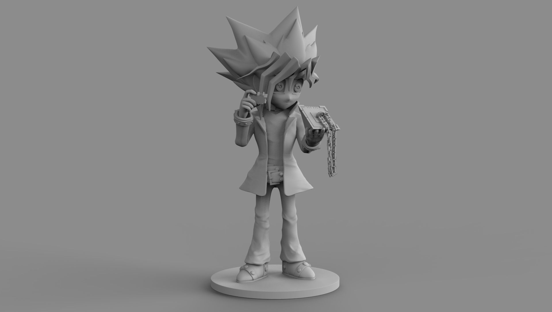 Yu Gi Oh With Millennium Puzzle On Hand 3D Printing Diorama 3D print model_7